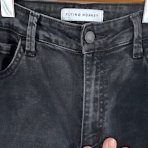 Flying Monkey skinny jean, zipped fly, black, stretchy material Size 30 - Picture 2 of 12